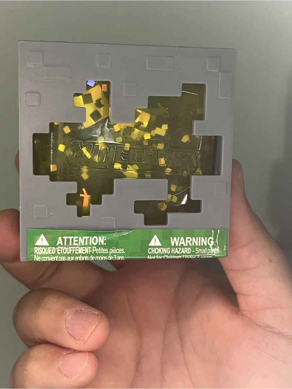 Minecraft Gold Fidget Toy in Gray Box